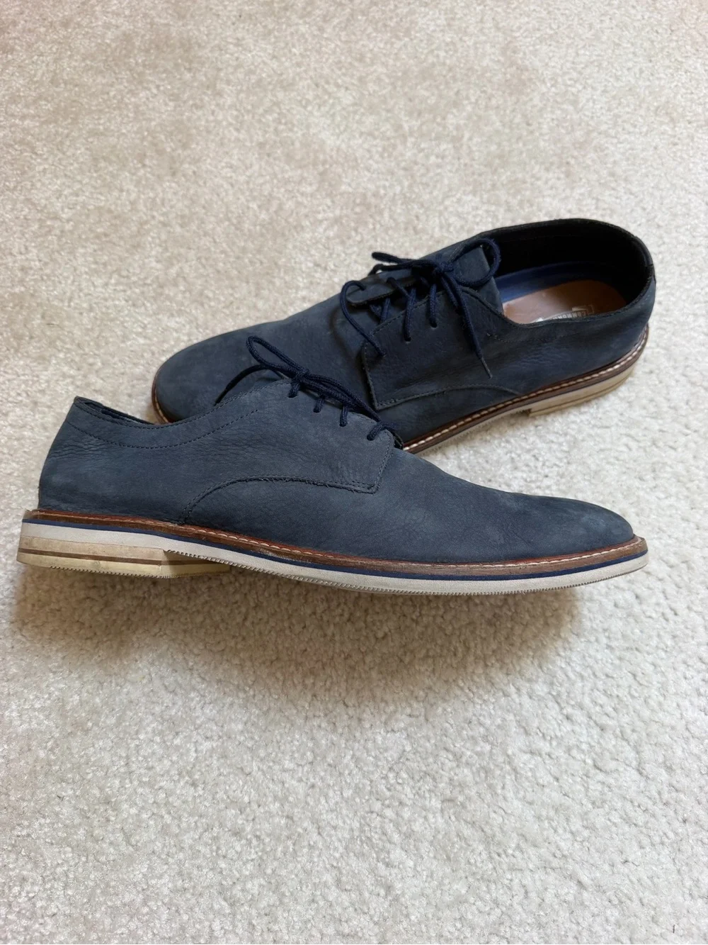 Bostonian Men's Navy Suede Derby Shoes - Classic Lace-Up